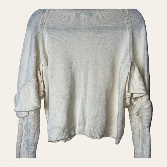 Project NAADAM‎ SWEATER SIZE MEDIUM THICK KNIT CREAM IN COLOR RUFFLE - Picture 9 of 9